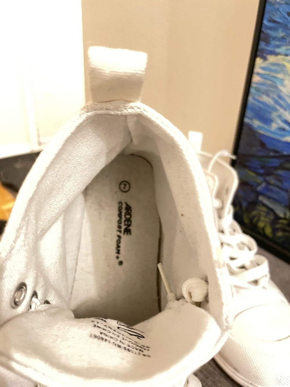 Ardene Kids White High-Top Canvas Sneakers